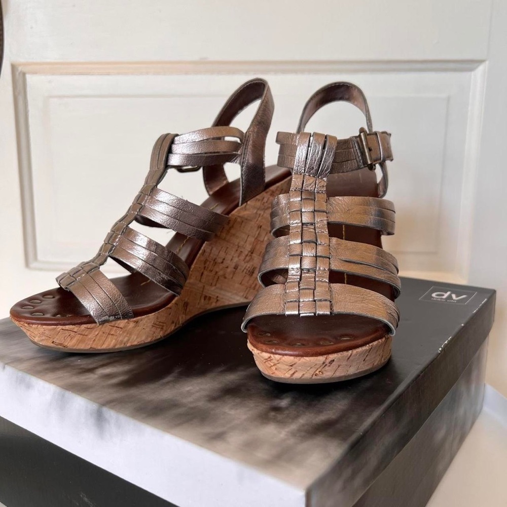Dolce Vita Shellie Wedge Sandals // Dark Silver